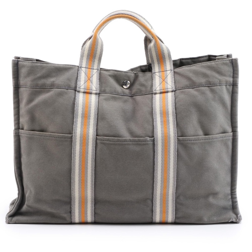 Hermès Fourre Tout MM Tote Bag in Grey Canvas